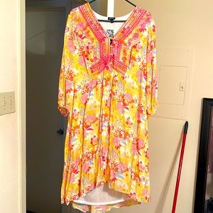 Torrid Size 1 Yellow Floral Dress NWT